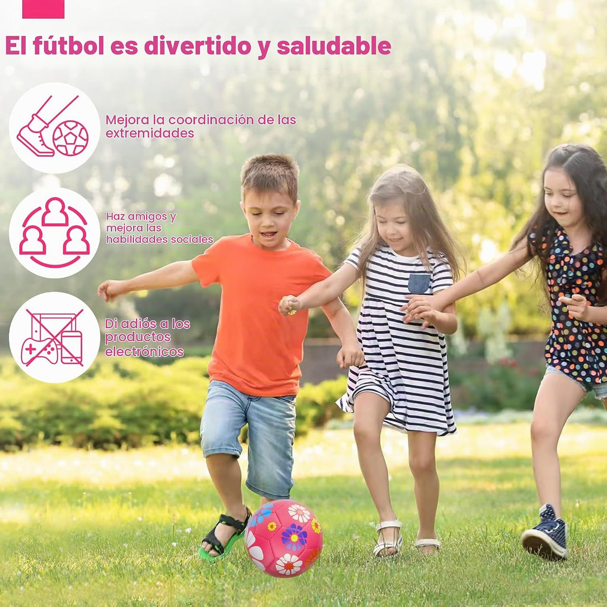 Balones de fútbol Champhox talla 3 para niñas y niños pequeños de 3...