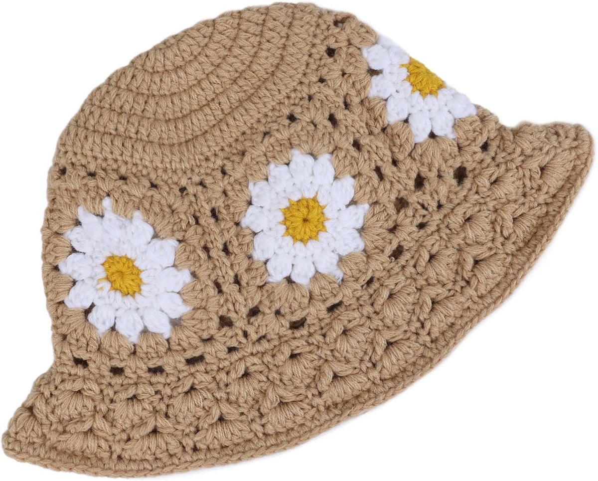 Sombrero de pescador de punto plegable para mujer, diseño de margar...