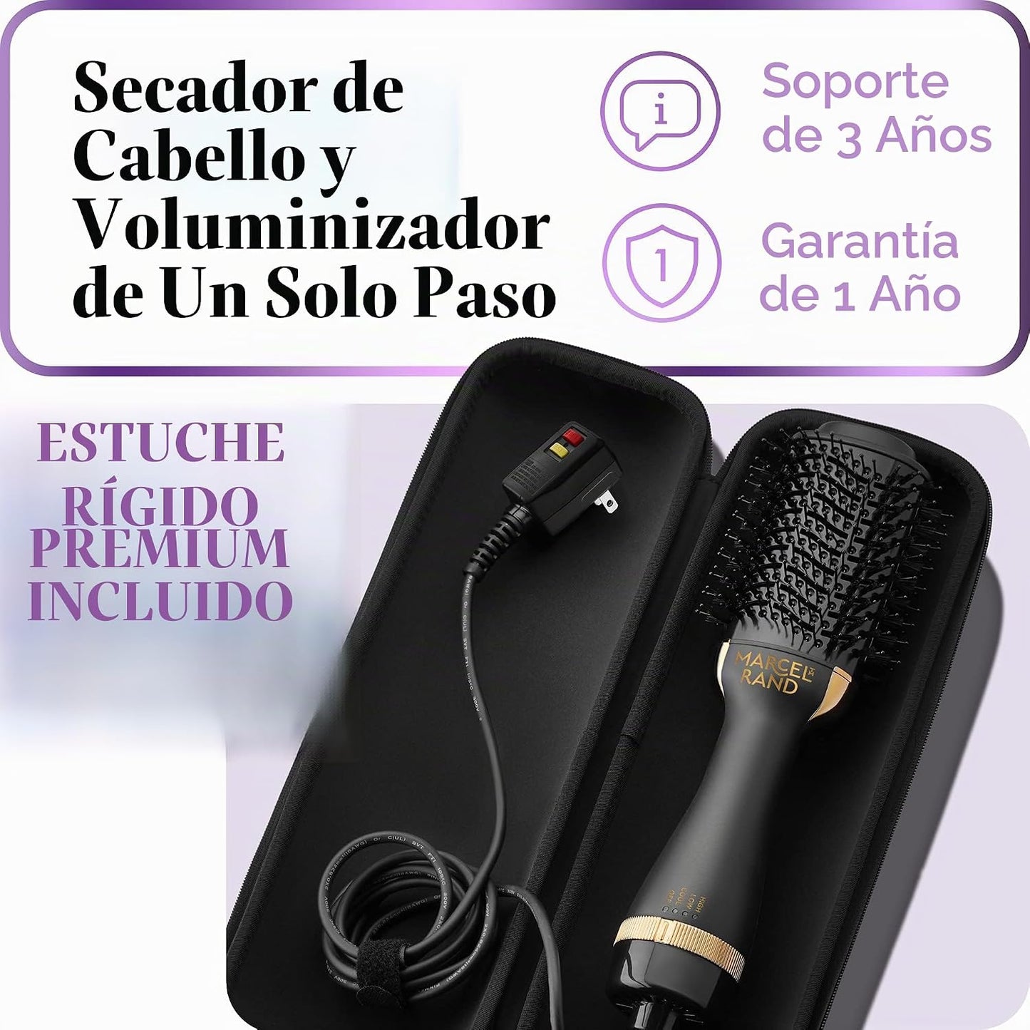 Cepillo secador de pelo ovalado 2 en 1 profesional para mujer, 2.95...