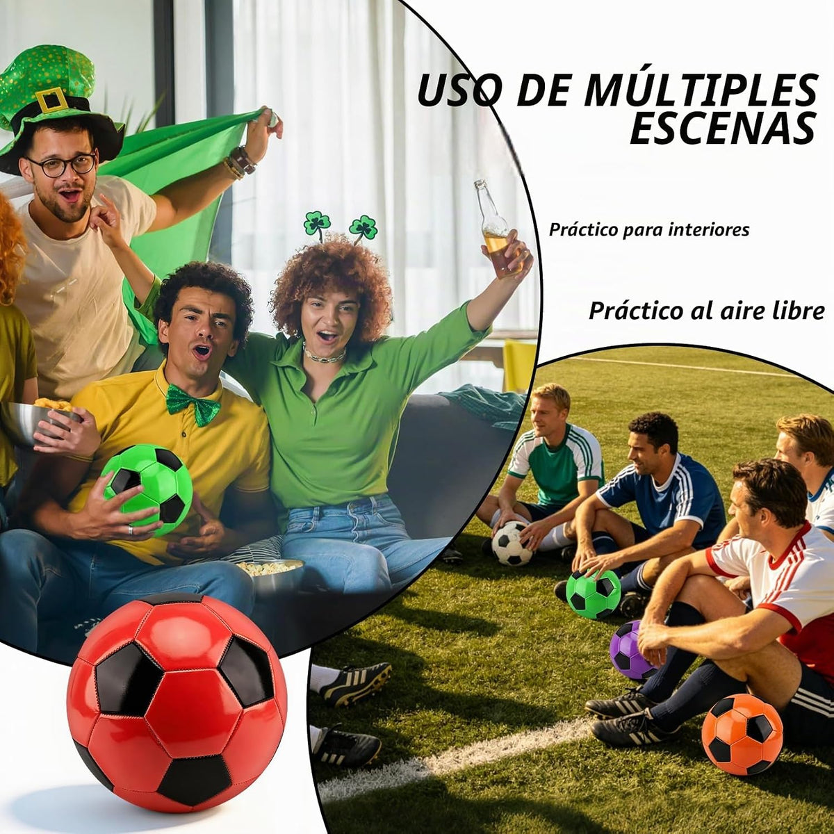 SIKEMAY Paquete de 6 pelotas de fútbol a granel, tamaño oficial 3\/...