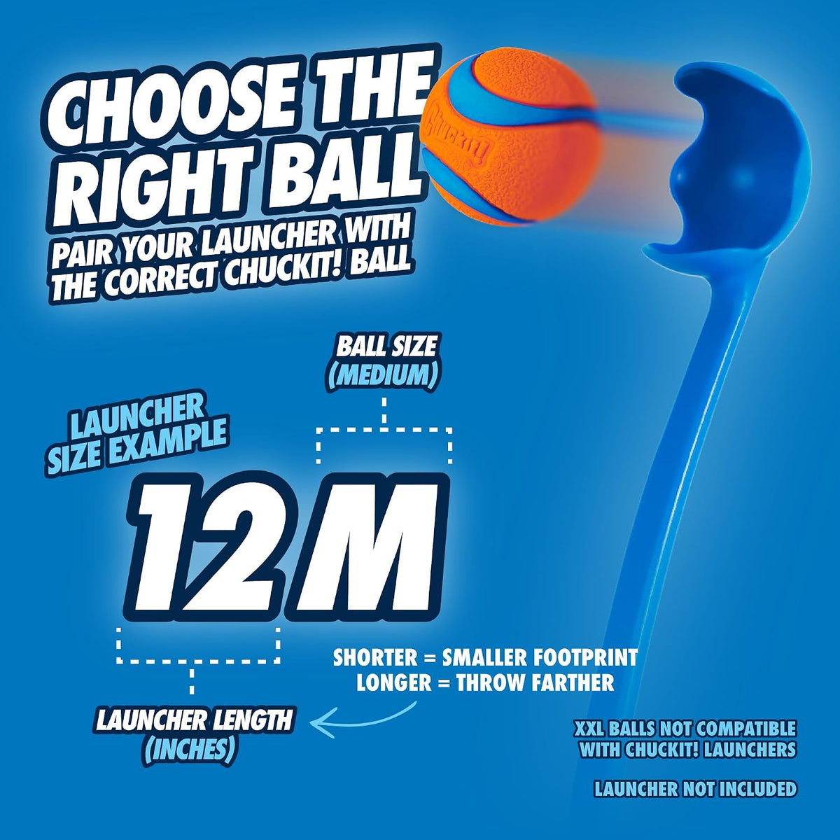 Chuckit! Lanzador de Bolas para Perros 12M Sport con Mango de 12...