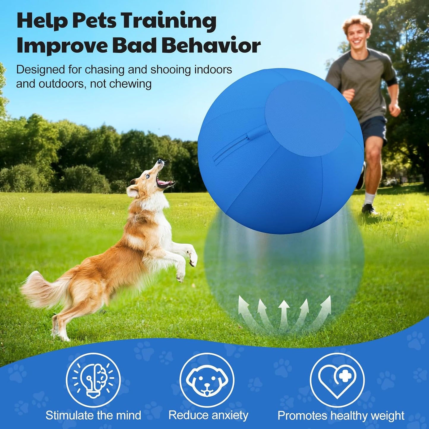 Happypaw 3.0 2026 - Pelota de pastor para perros de 18 pulgadas, re...