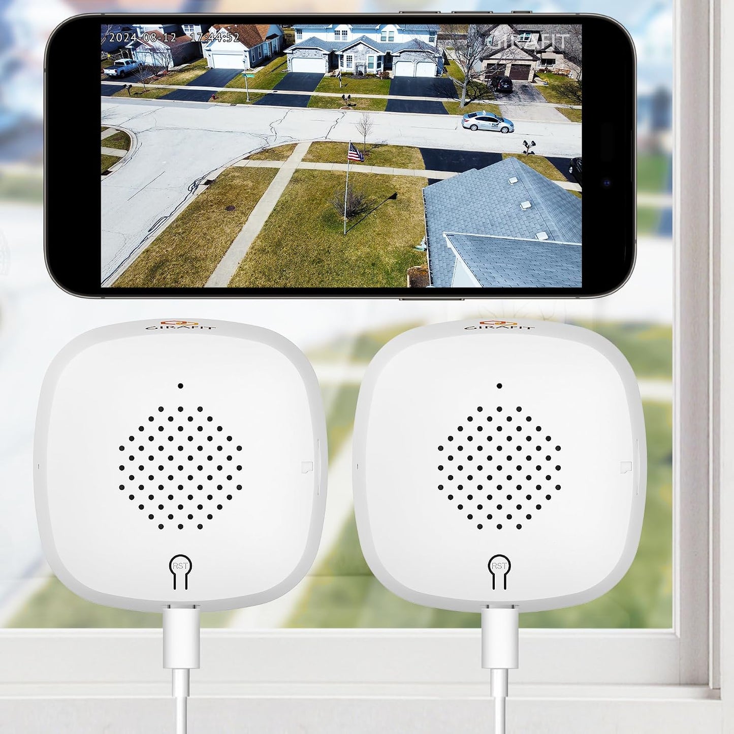 Girafit Cámara de ventana de 3 MP 2K, cámaras de interior WiFi de 2...