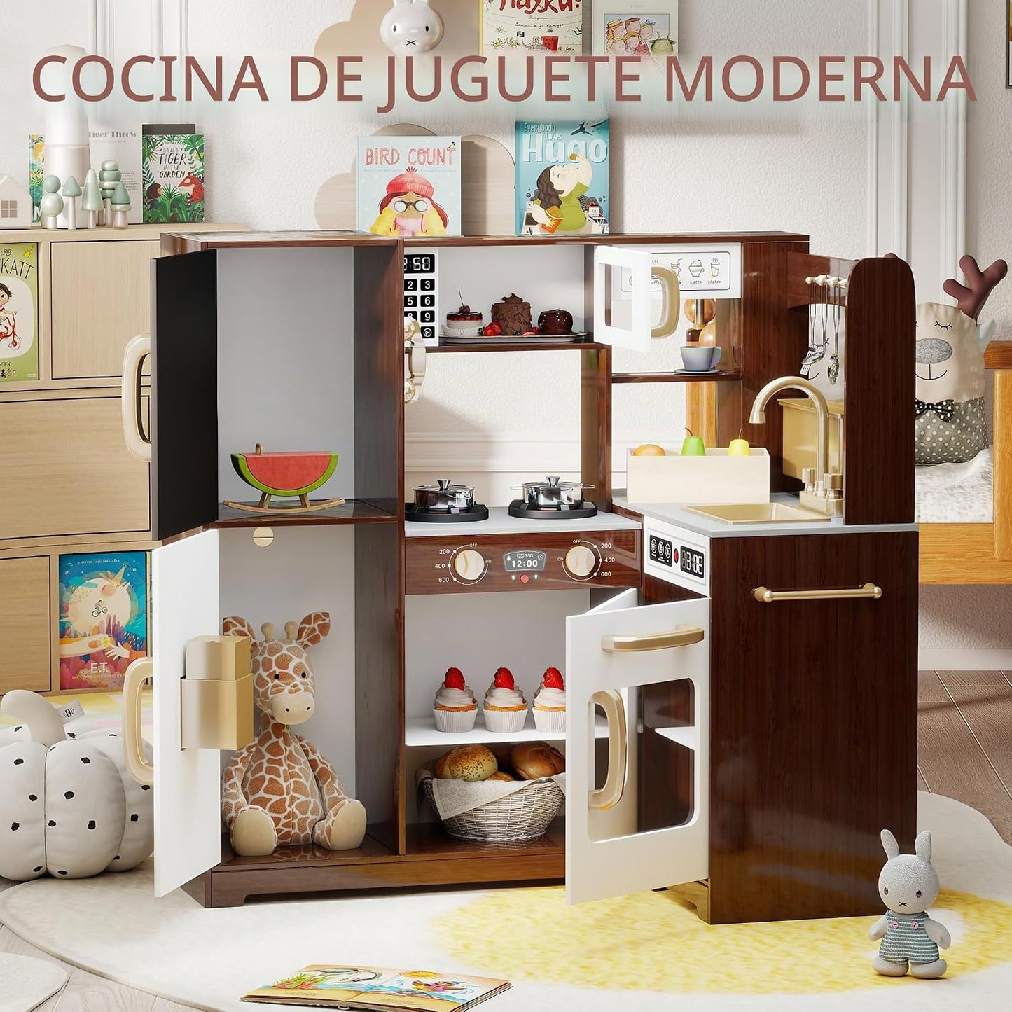 TaoHFE Rincón de Espresso para Jugar Cocina con Luces, Juego de Coc...