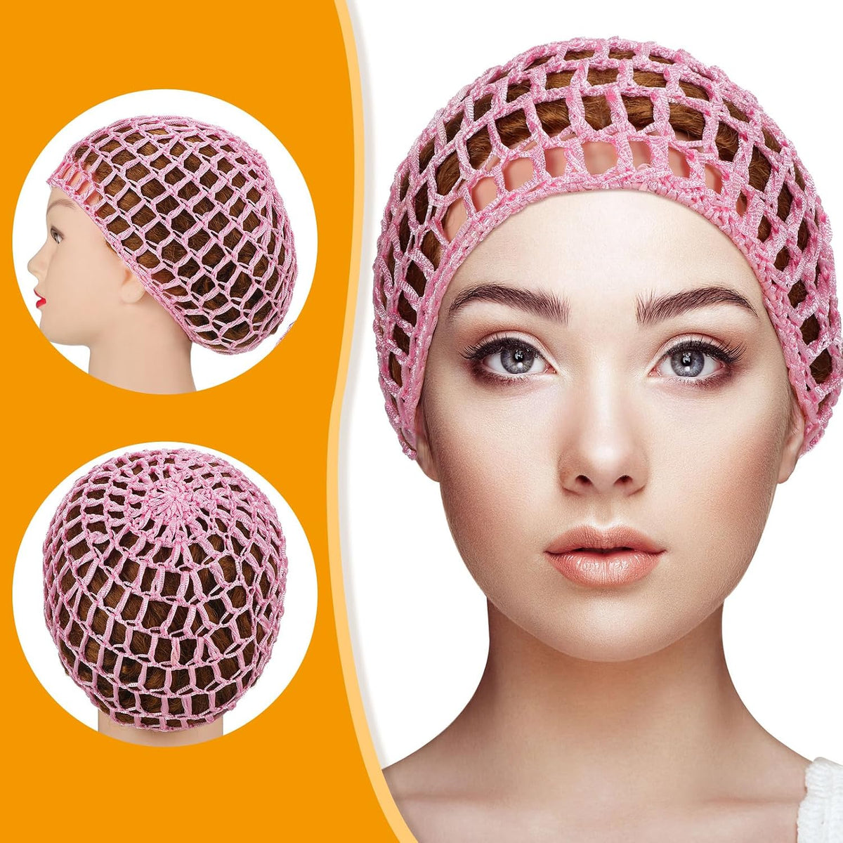 Geyoga 2 piezas de malla de ganchillo para el pelo de rayón tejido...