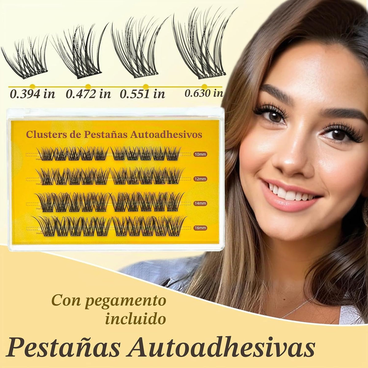 SLSXNL Pestañas postizas en racimo autoadhesivas con aspecto natura...