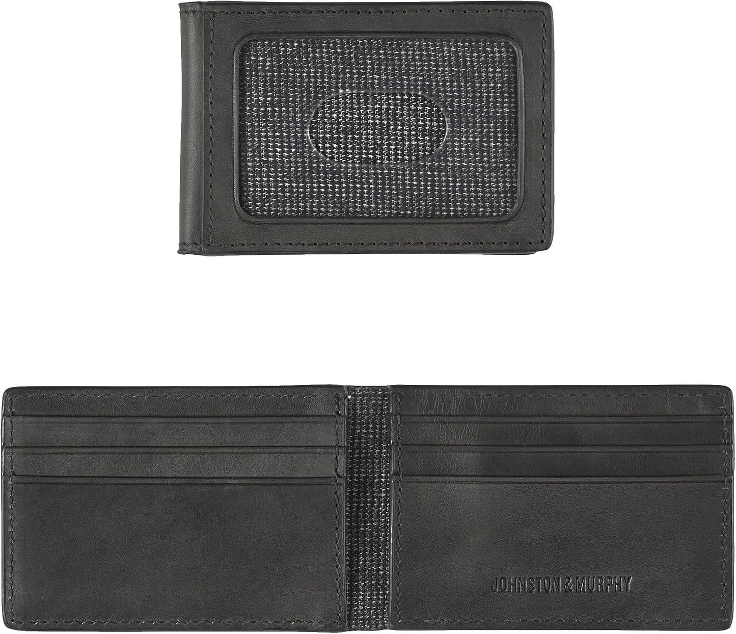 Johnston &amp; Murphy Billetera 2 en 1 Rhodes para hombre, negro gr...