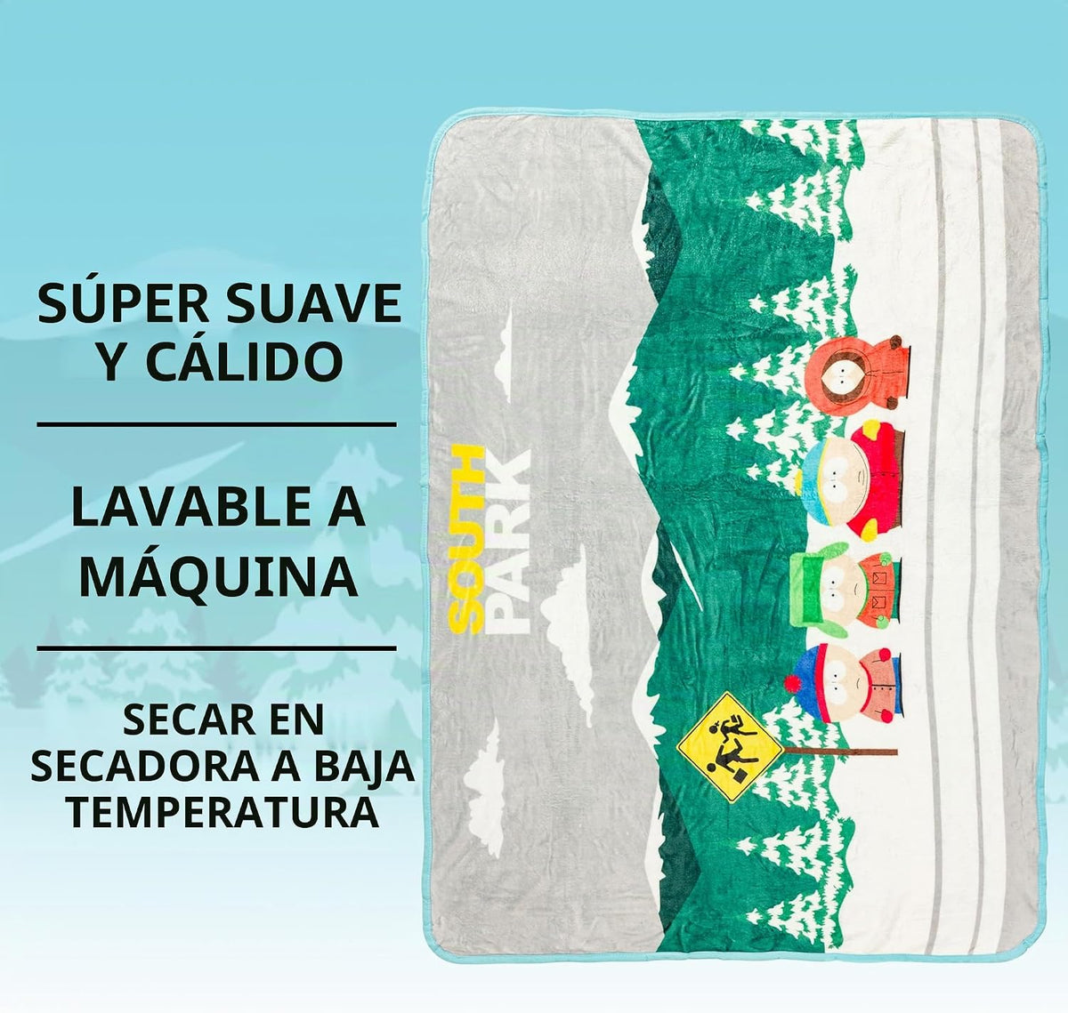 Silver Buffalo South Park Bus Stop Kyle Stan, manta de forro polar,...