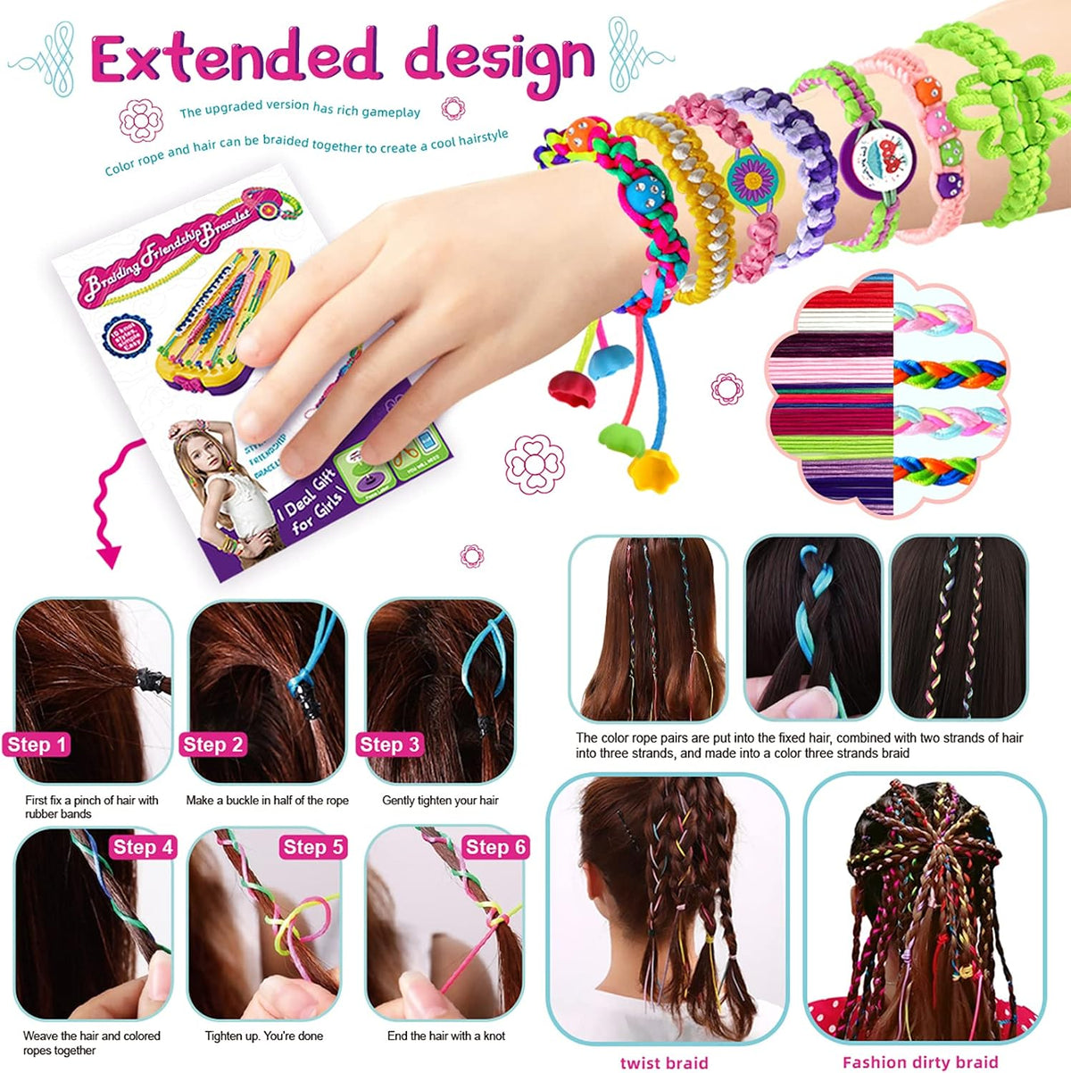 Kit de fabricación de pulseras de la amistad, juguetes, para niñas...