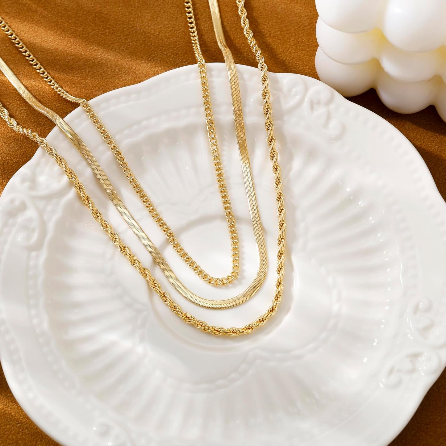 Carffordo - Collares chapados en oro para mujer, delicados collares...