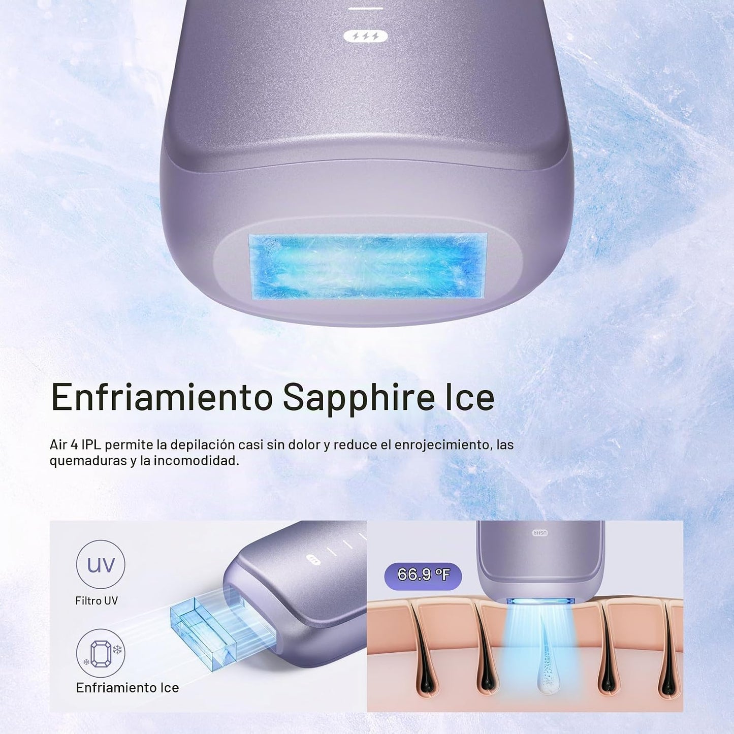 Ulike Dispositivo de depilación Air 4 IPL con maquinilla de afeitar...