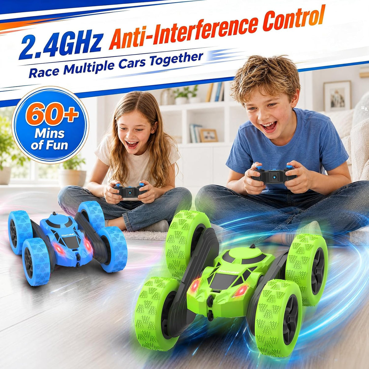 Hamdol Auto de acrobacias a control remoto para niños de 6 a 12 año...