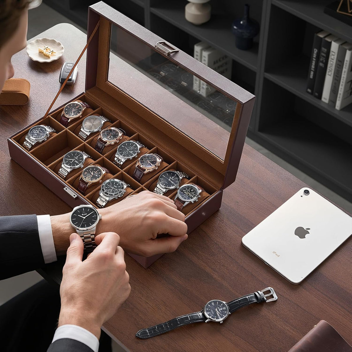 ProCase Caja de Reloj para Hombres, Organizador de Caja de Reloj de...