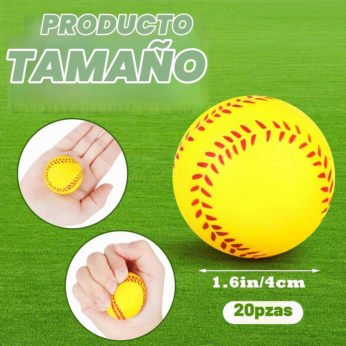 20 mini bolas de softbol antiestrés, bolas deportivas de espuma de...