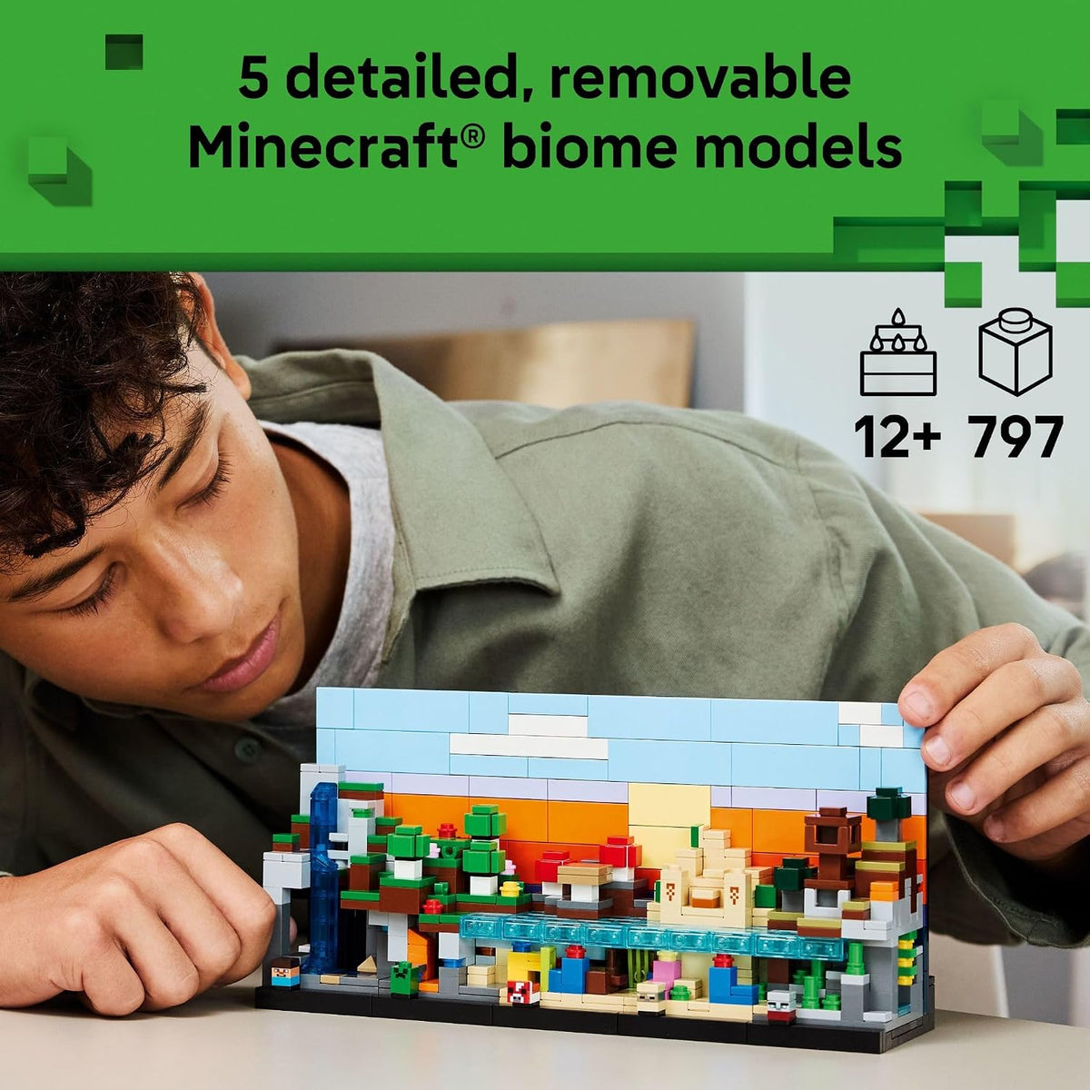 LEGO Minecraft Mini Biomes - Juguete de construcción y simulación p...