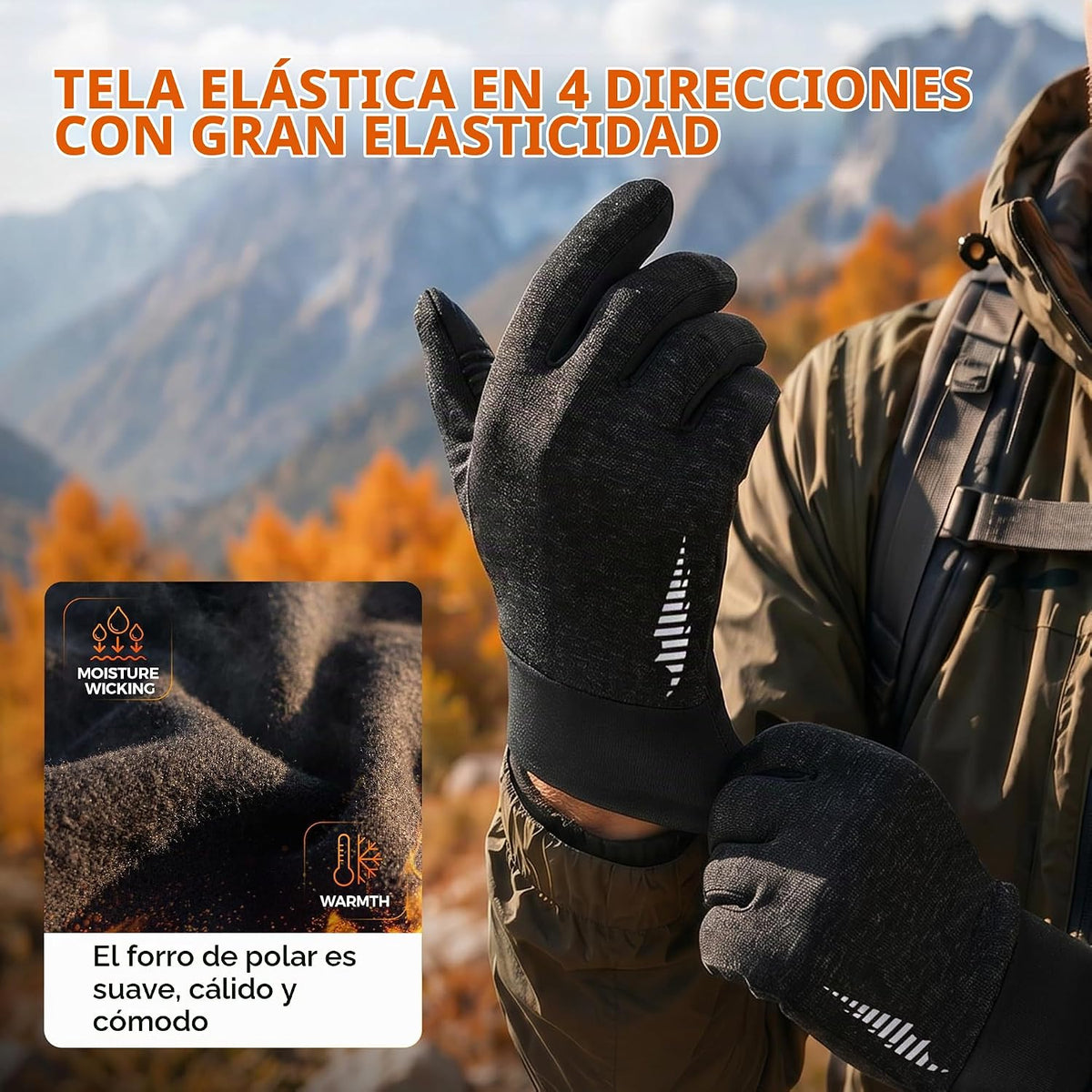 rivmount Guantes ligeros de invierno para correr, pantalla táctil y...