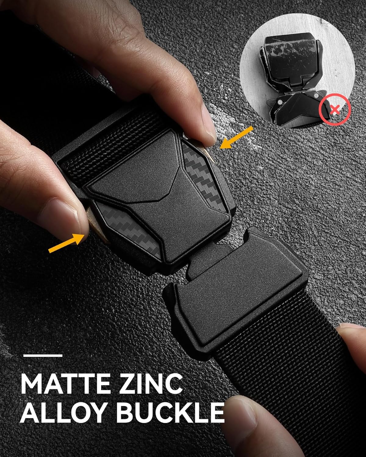 CHAOREN Cinturón táctico para hombre - Cinturón elástico de 1.5 pul...