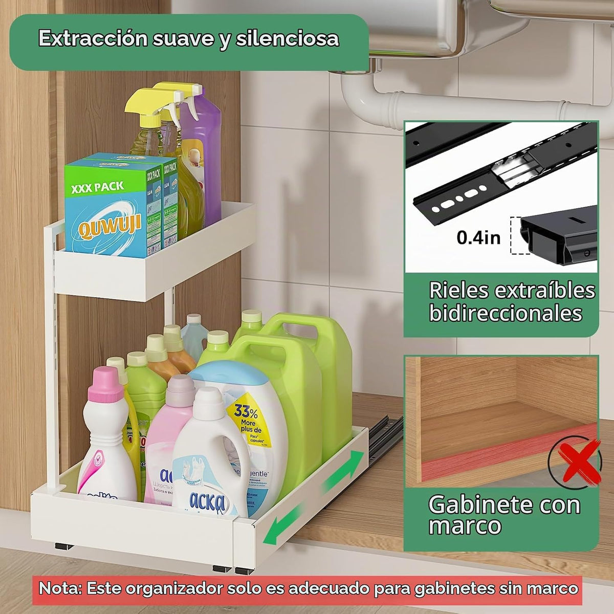 REALINN Organizadores y almacenamiento ampliables para debajo del f...
