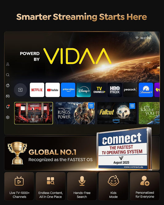 Proyector para exteriores 4K [VIDAA Live TV\/56W Dolby\/1450 ISO] c...