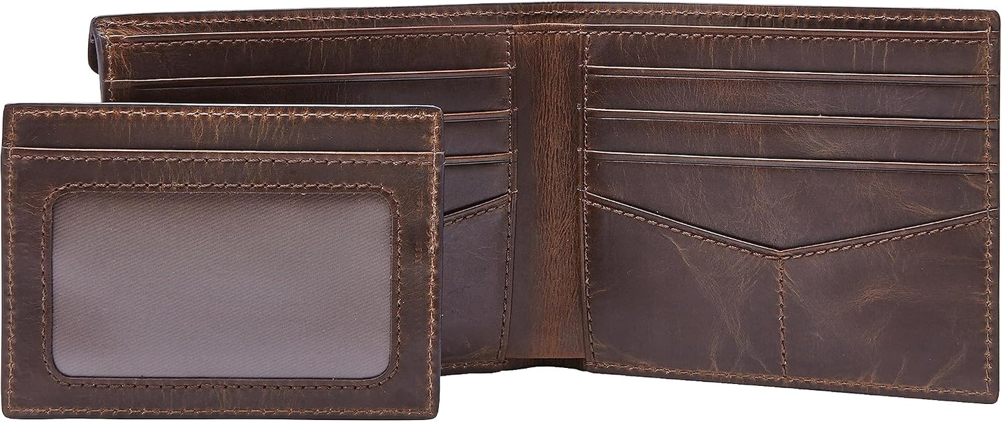 Fossil Cartera de cuero plegable deslizante 2 en 1 con funda extraí...