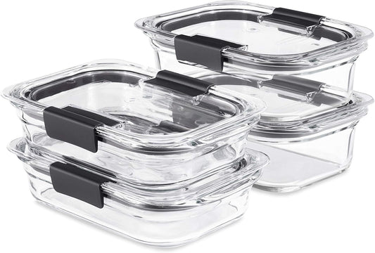 Rubbermaid Brilliance - Juego de 4 contenedores de vidrio para alma...