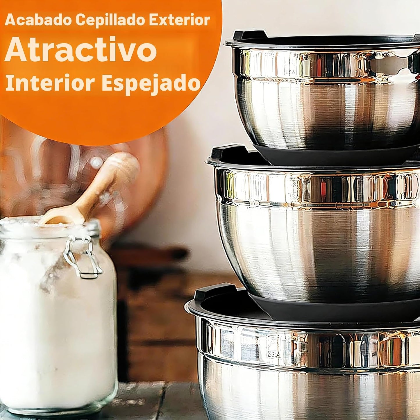 Umite Chef, 26 piezas de juego de cuencos de acero inoxidable con t...