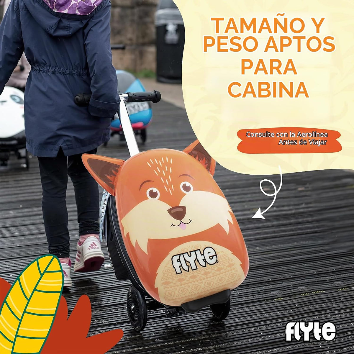 Flyte Maleta Scooter - 2 en 1, Maleta de 18 pulgadas para Montar pa...