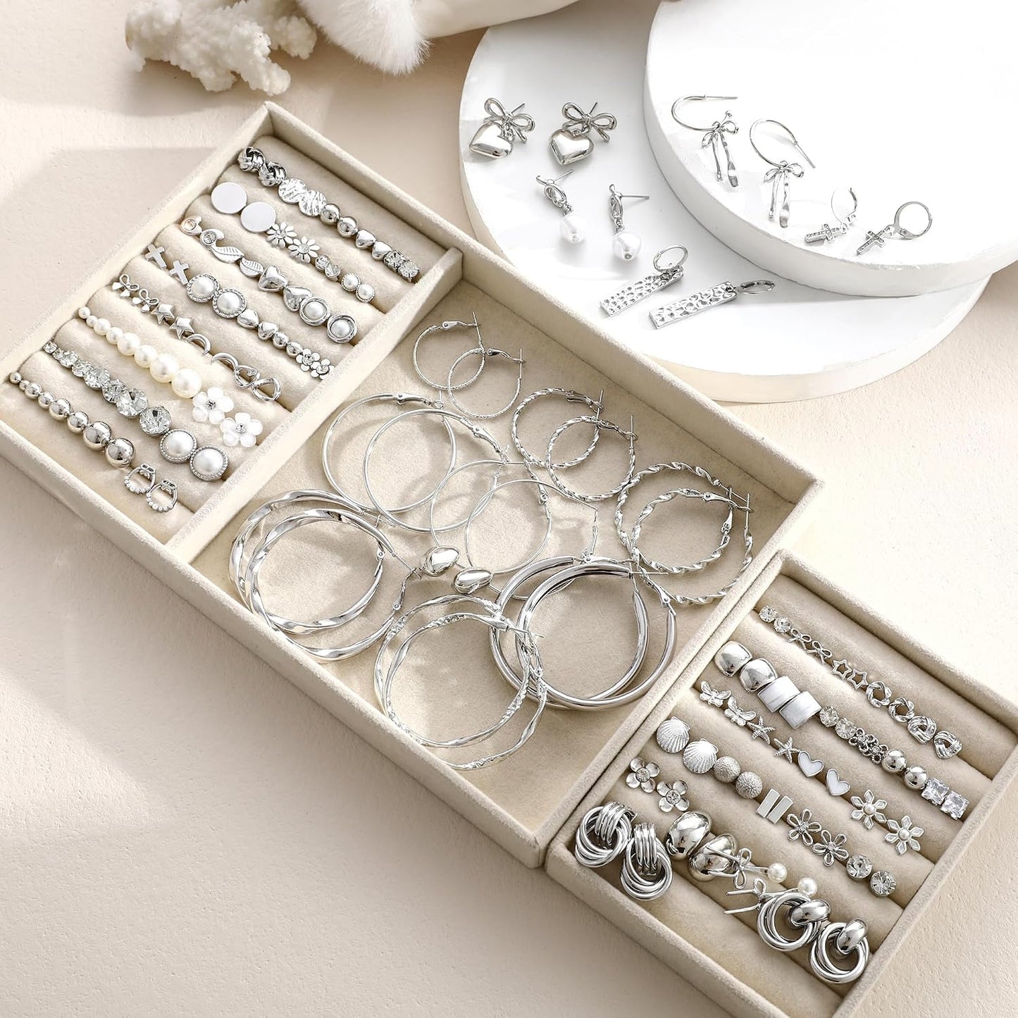 Juego de 75 Pares de Pendientes de Oro para Mujer, Pendientes de Ar...