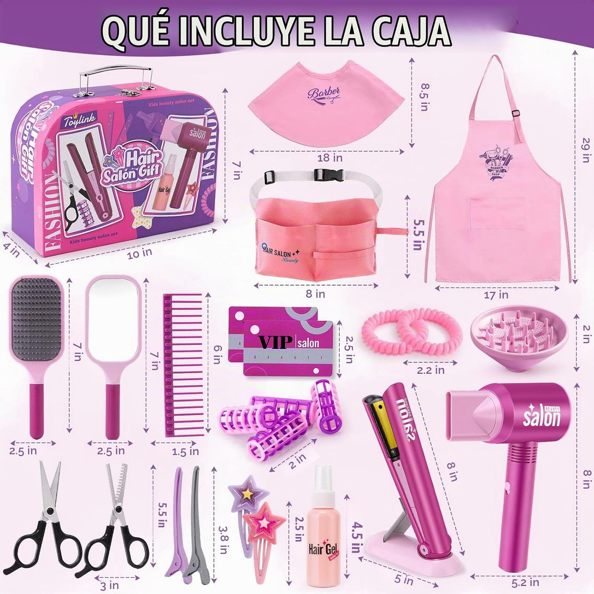 Toylink Juguetes de peluquería para niñas de 3, 4, 5, 6 años, juego...