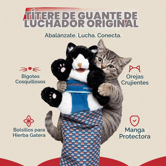 CATSUMO Juguete de marioneta de guante de lucha para gatos, guante...