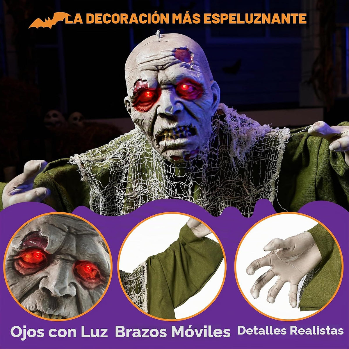 JOYIN - Decoración de Halloween animada de zombi rompetierra para e...