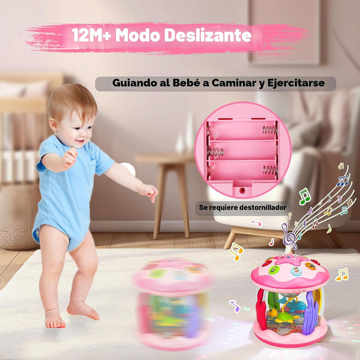 Juguetes para bebé niña de 0 a 6 meses: juguete giratorio musical c...