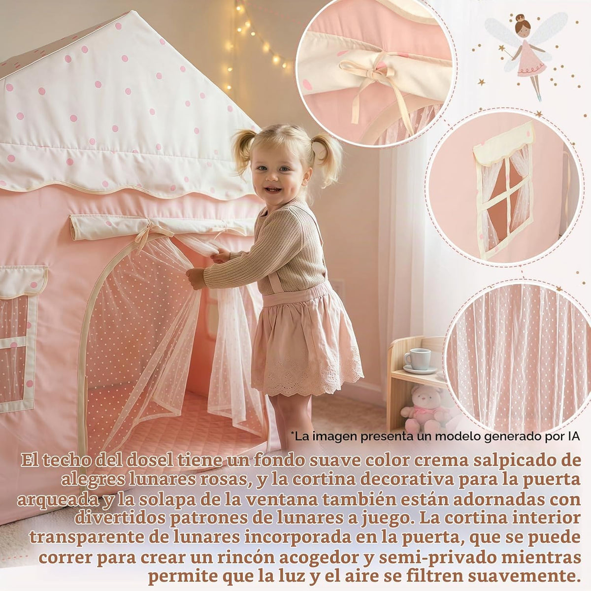 Tienda de campaña de juegos para niños con doble puerta castillo de...