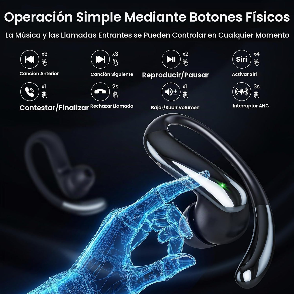 RichEast Auriculares Bluetooth inalámbricos Bluetooth 6.0, auricula...