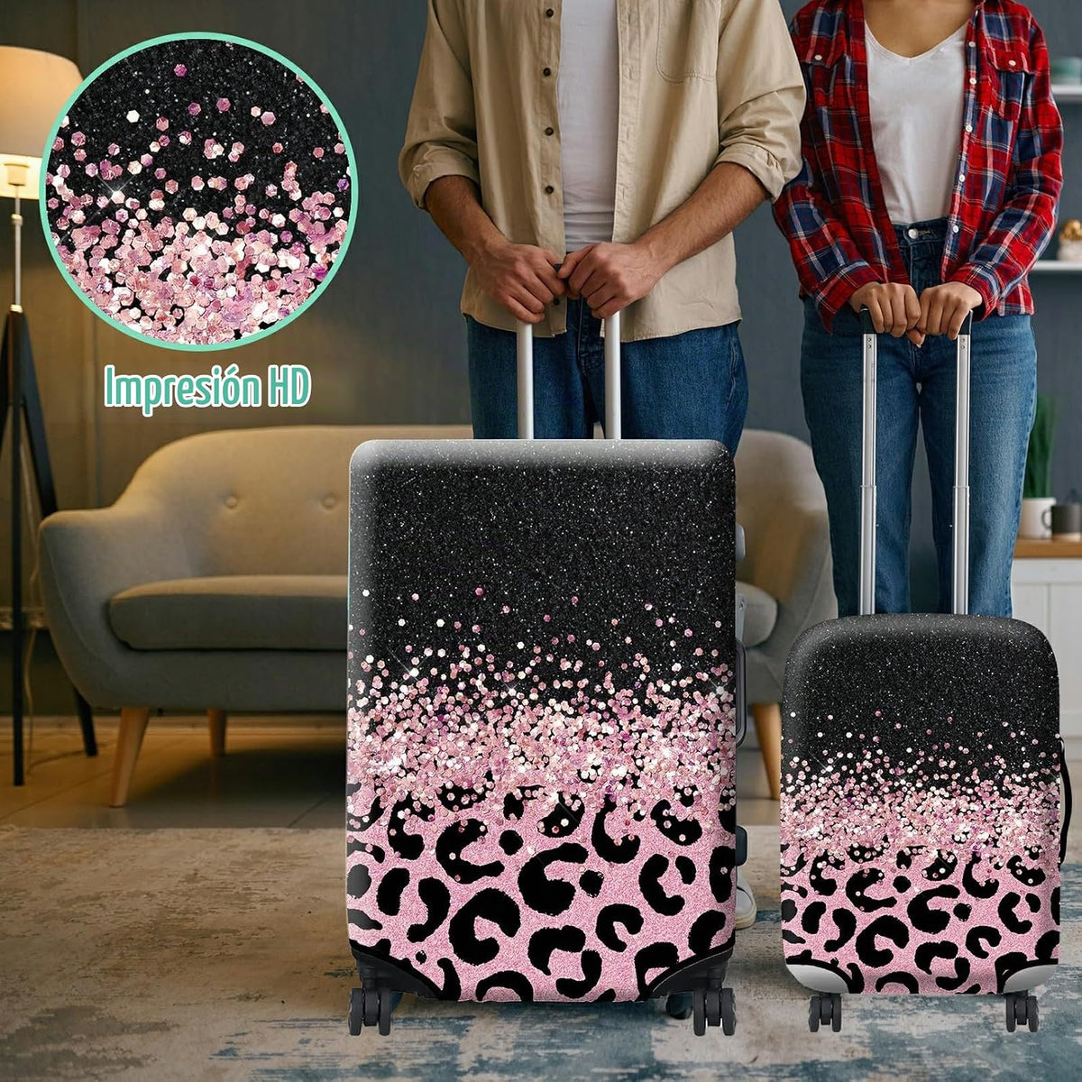 BWEGRHE Funda para Equipaje Protector de Maleta Más 1 Etiqueta de E...