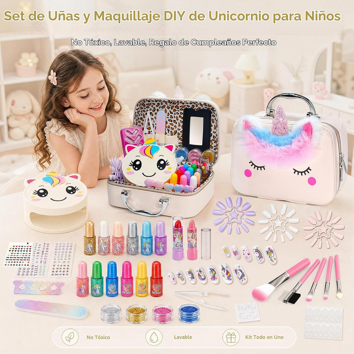 Kit de esmalte de uñas para niños, juego de esmalte de uñas para ni...