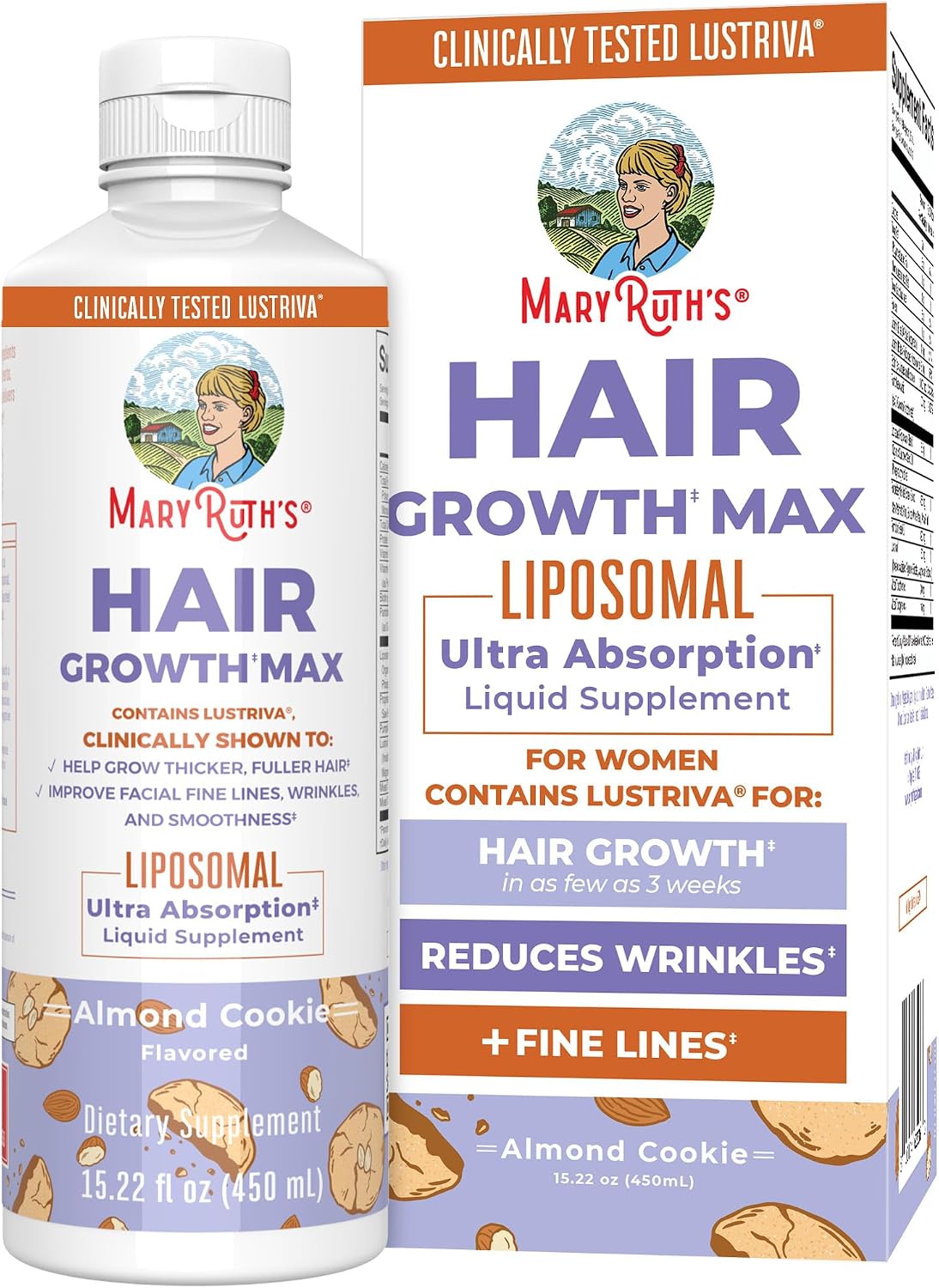MaryRuth's Hair Growth Max Liposomal 10000mcg Biotina, cabello más...