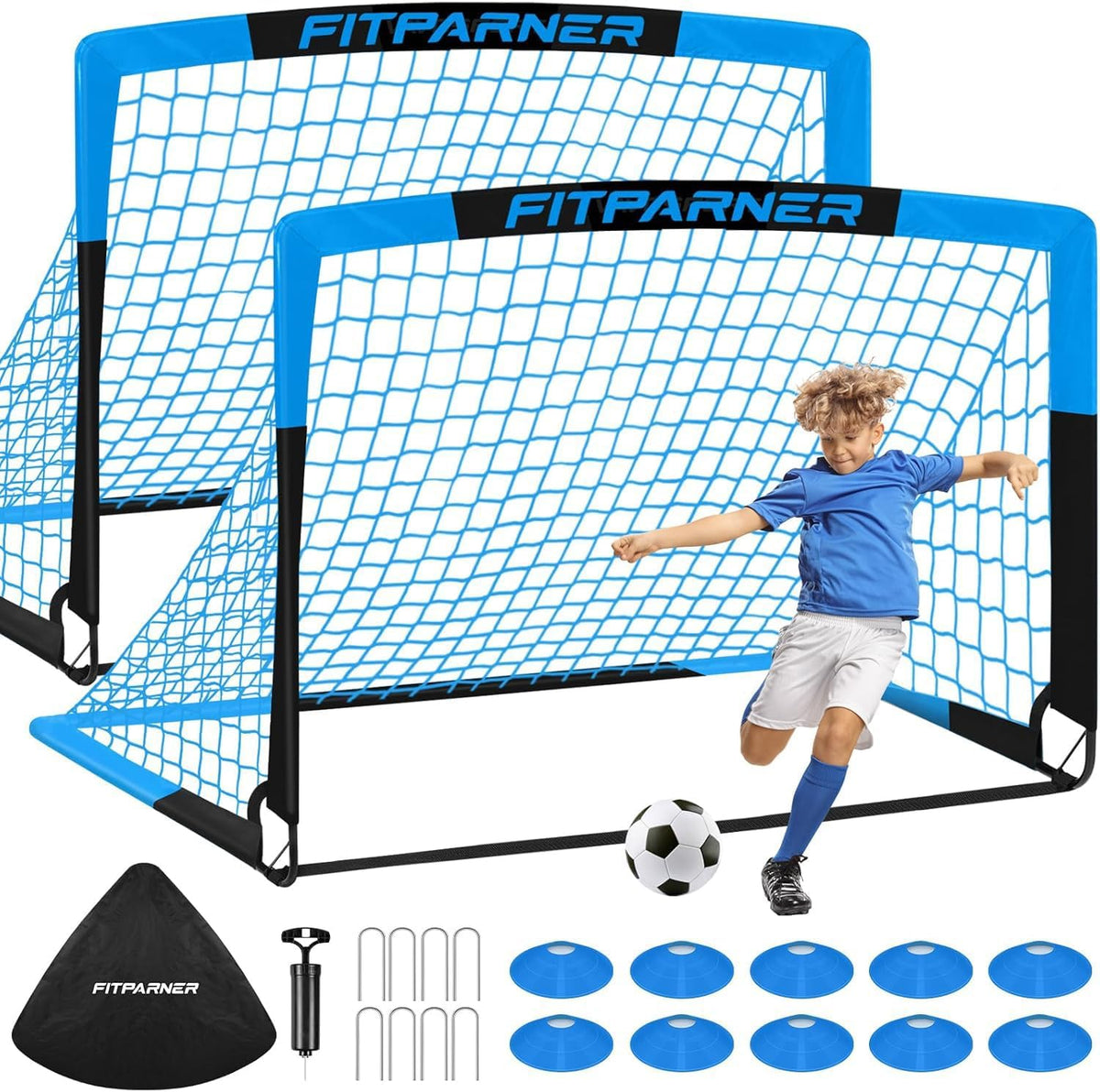 FITPARNER Arcos de Fútbol para Niños para Patio Trasero - Juego de...