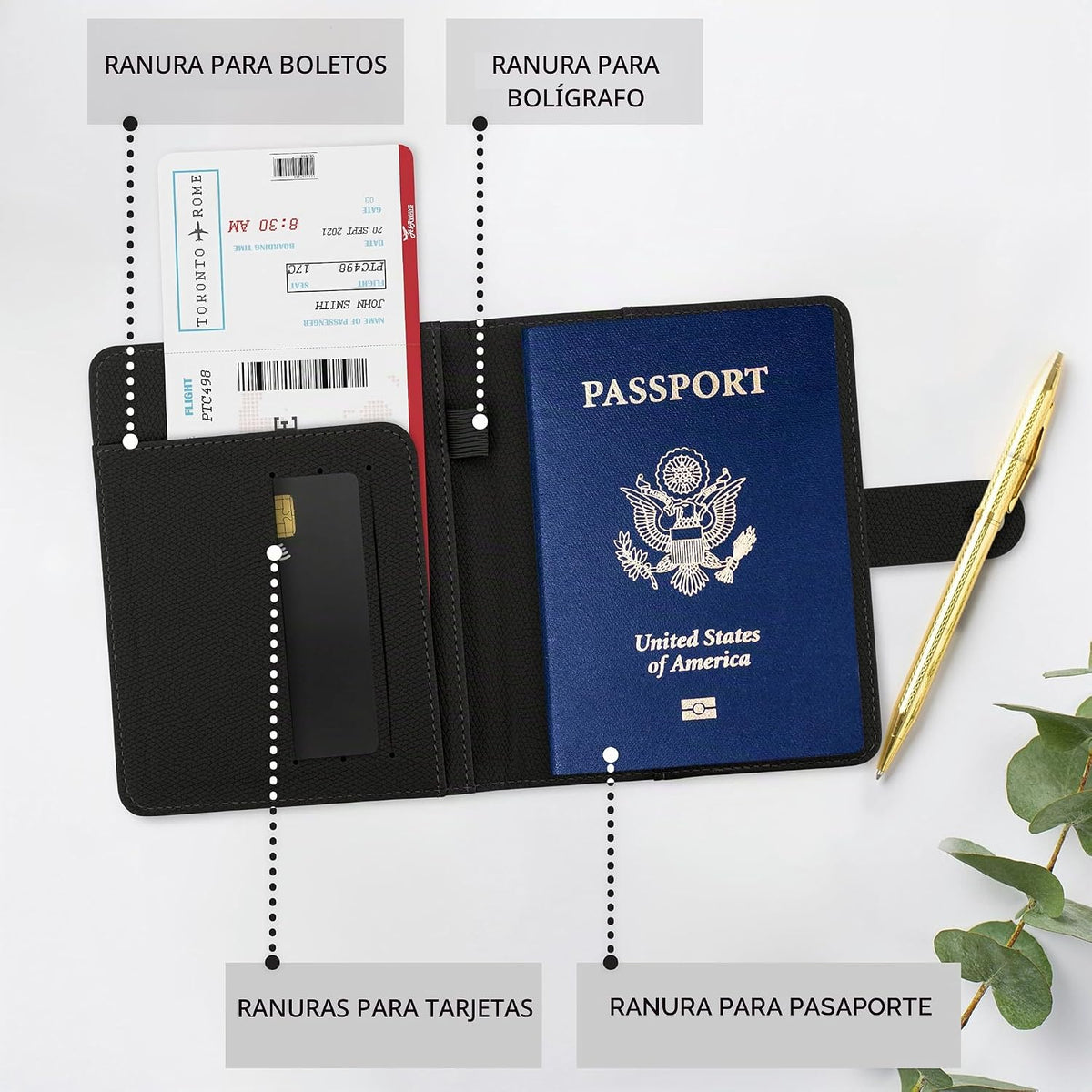 Hermoso soporte para pasaporte para viajes, bonita funda con soport...