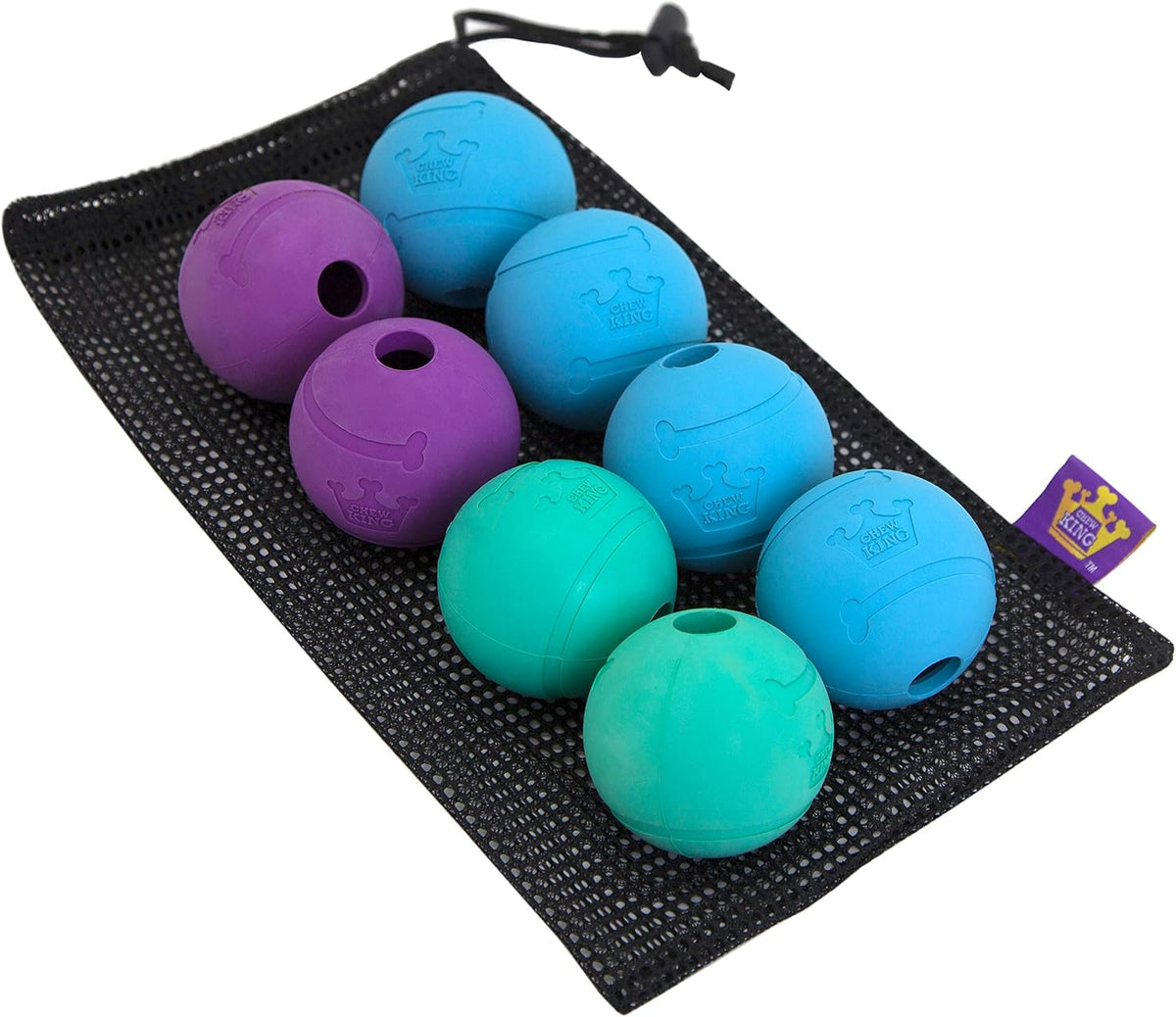 Chew King - Pelotas para lanzar y buscar, juguete de goma natural e...