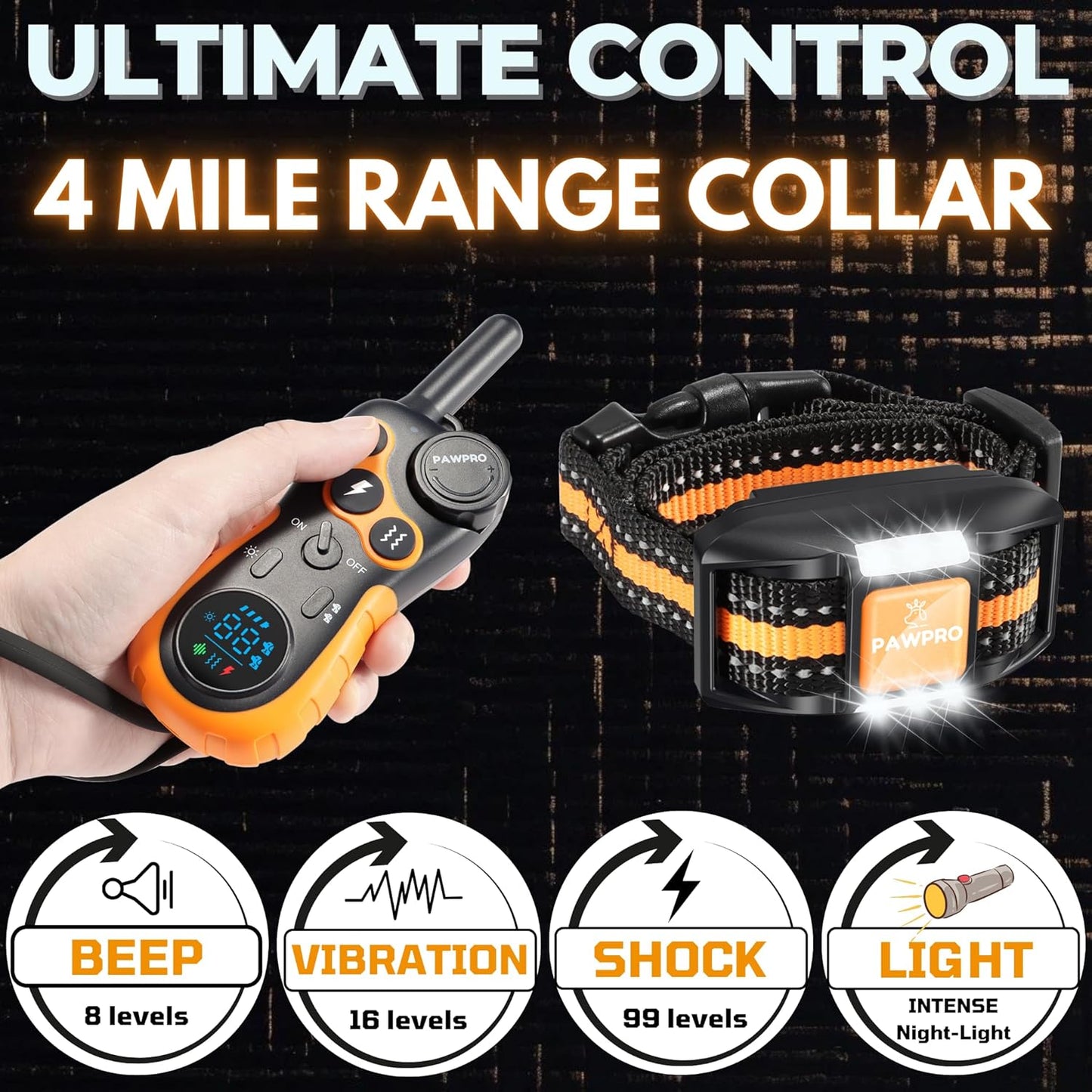 Collar de descarga para perros con control remoto, alcance iniguala...