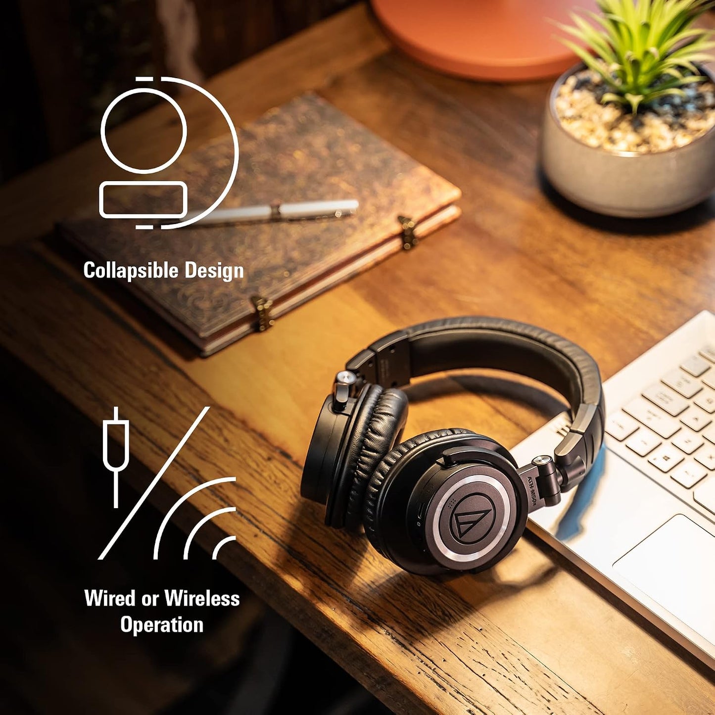 Audio-Technica ATH-M50XBT2 Auriculares inalámbricos, color negro