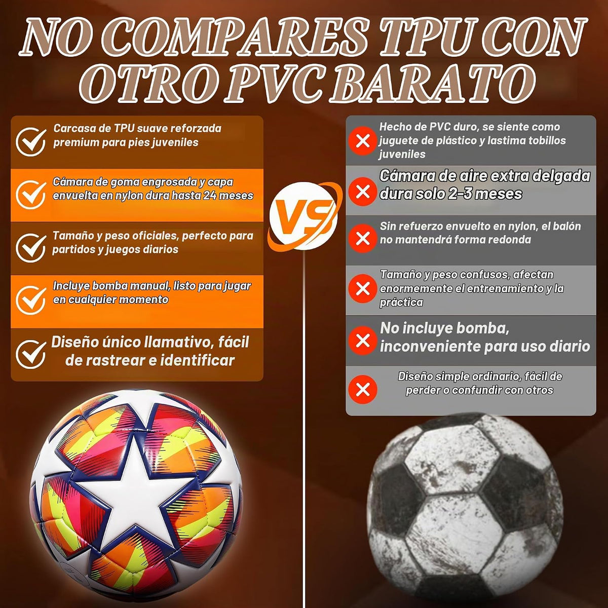 Champhox Balón de Fútbol Tamaño 4, Balones de Fútbol de Construcció...