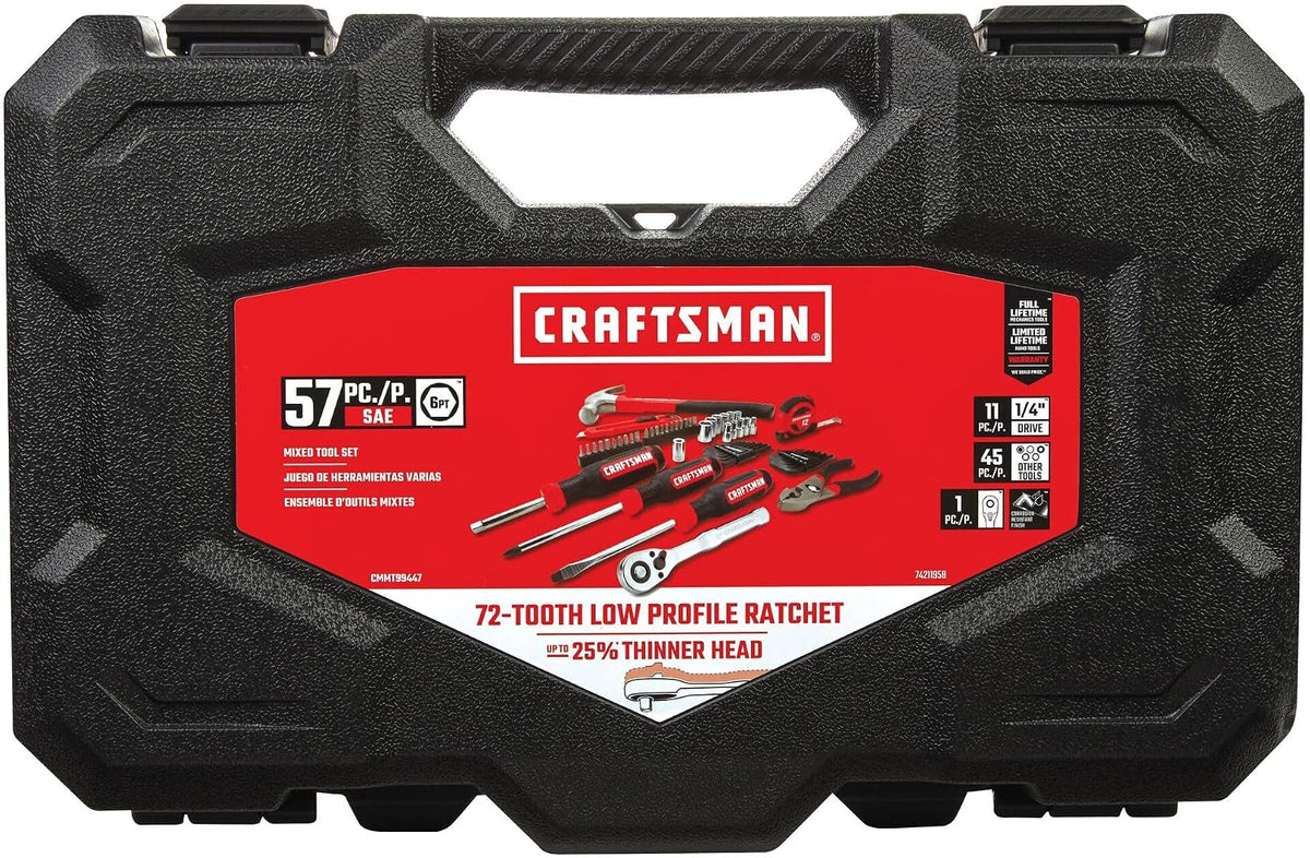 CRAFTSMAN Juego de herramientas mecánicas de 57 piezas, juego de he...