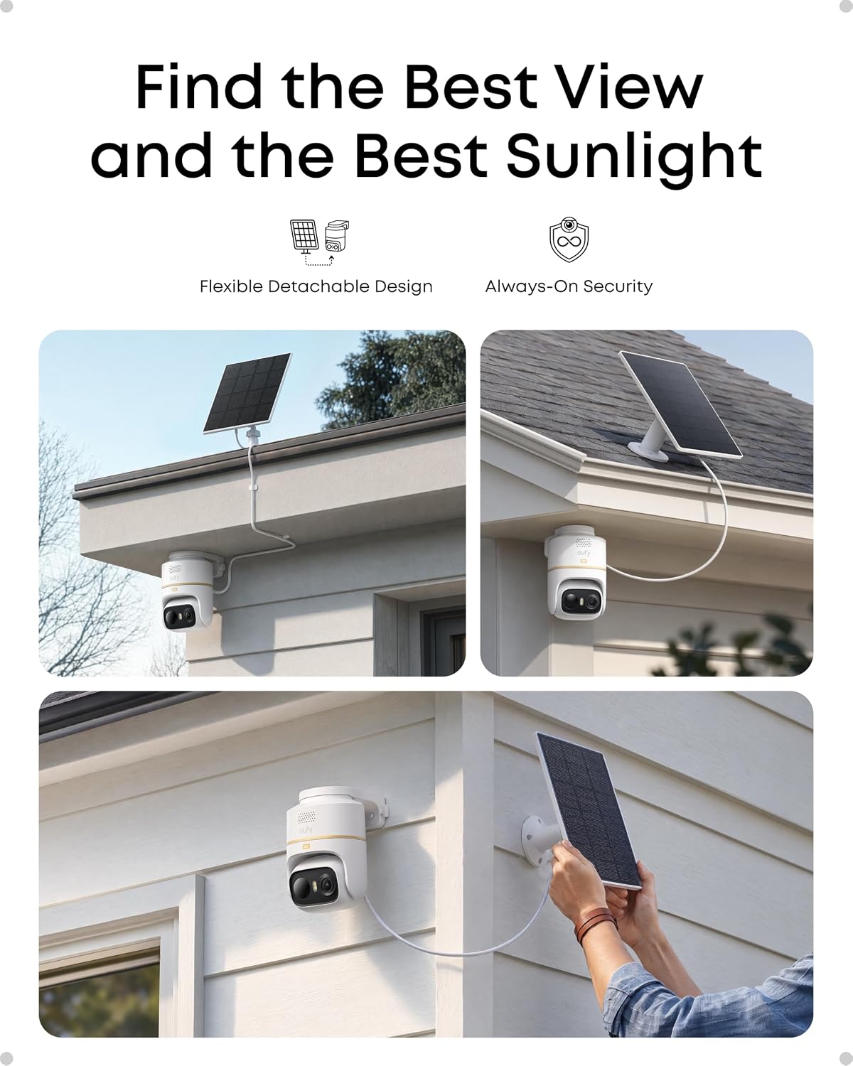 eufy Security eufyCam C37, cámara solar 4K, seguimiento automático...