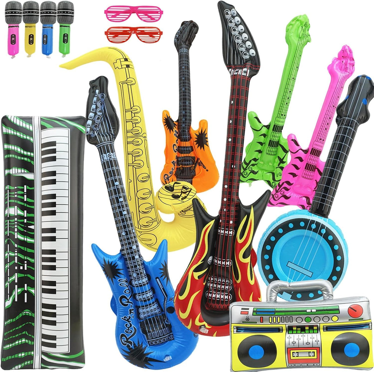 15 piezas de instrumentos inflables, accesorios para cabina de foto...