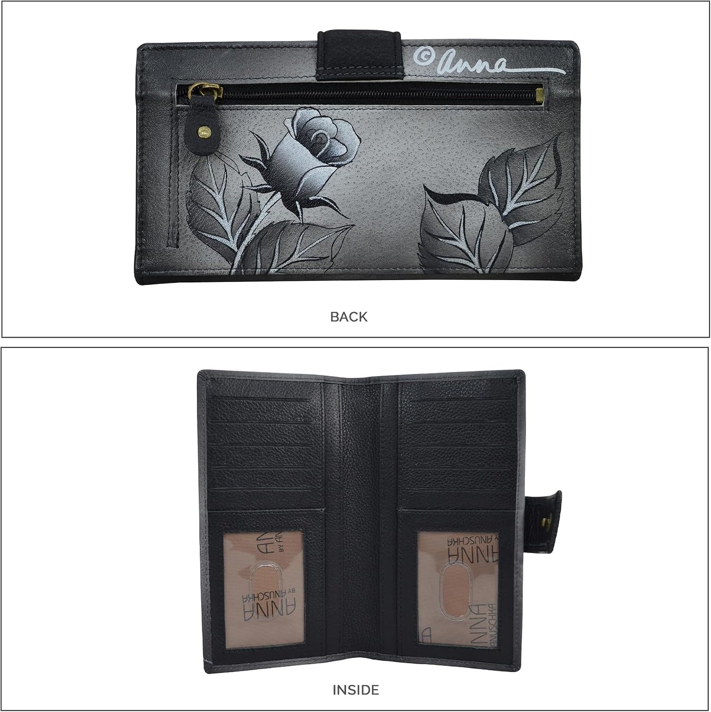 Anna by Anuschka Cartera organizadora de cuero original pintada a m...