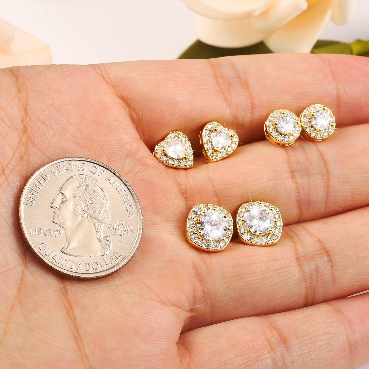 ALEXCRAFT Aretes de tuerca de plata de ley para mujeres y niñas, ci...