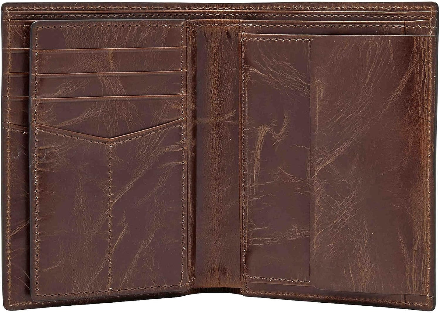 Fossil Billetera plegable de cuero con bloqueo RFID de gran capacid...