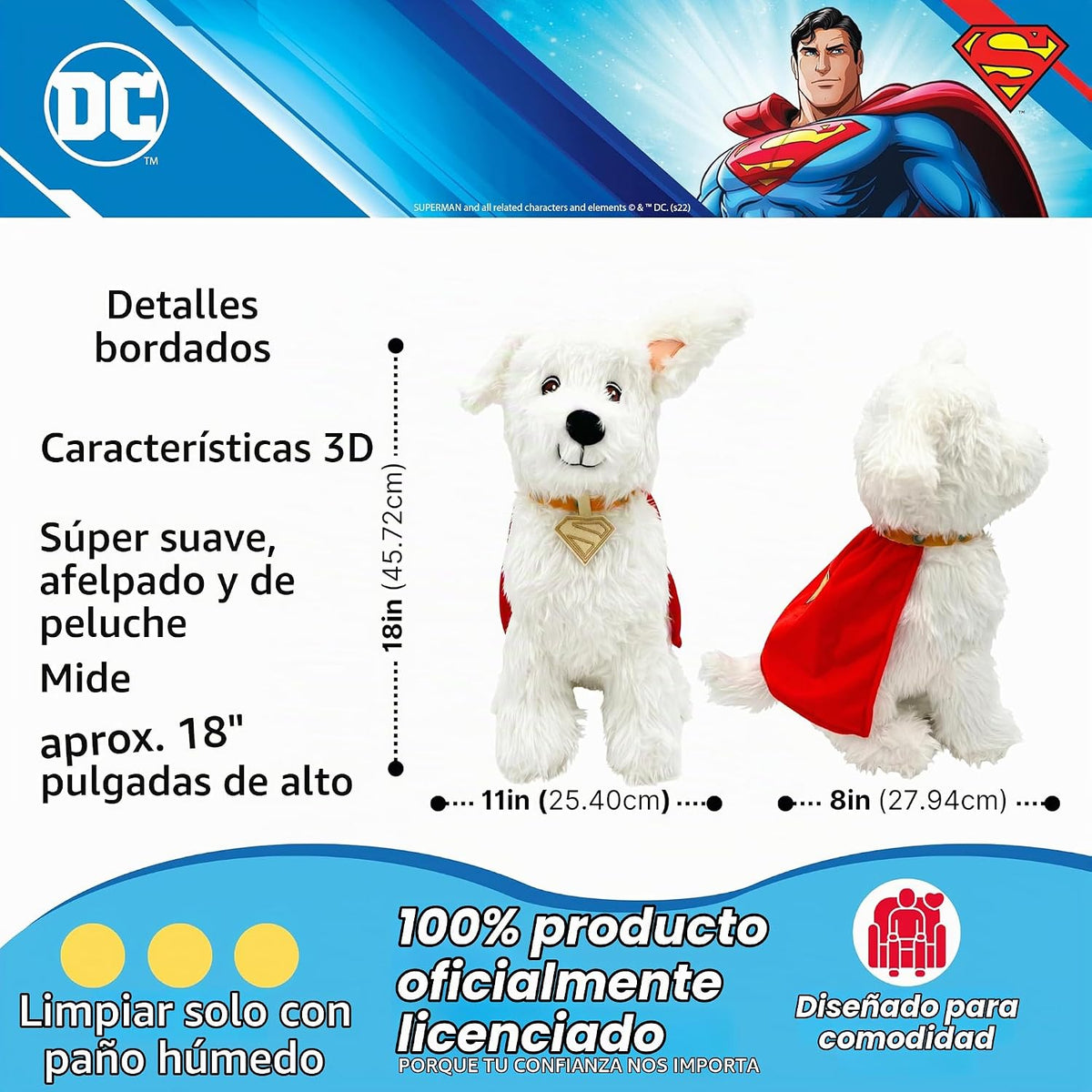 Krypto Superman DC Comics - Ropa de cama para niños, muy suave, aco...